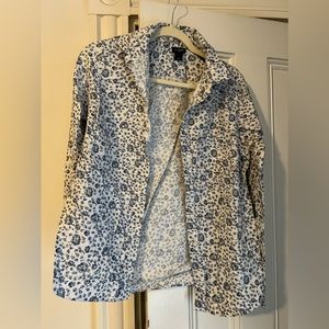 J crew button down. Blue and white flowers, small